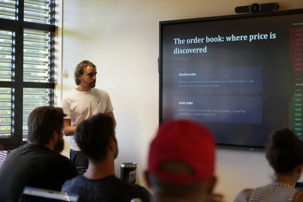 Federico Tenga teaching at the Plan ₿ Summer School in Lugano