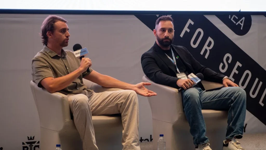 Panel discussion on stage at Origin Seoul